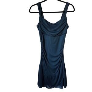 Ruby Rox Teal Draped Mermaid Dress size Medium Homecoming Formal Retro